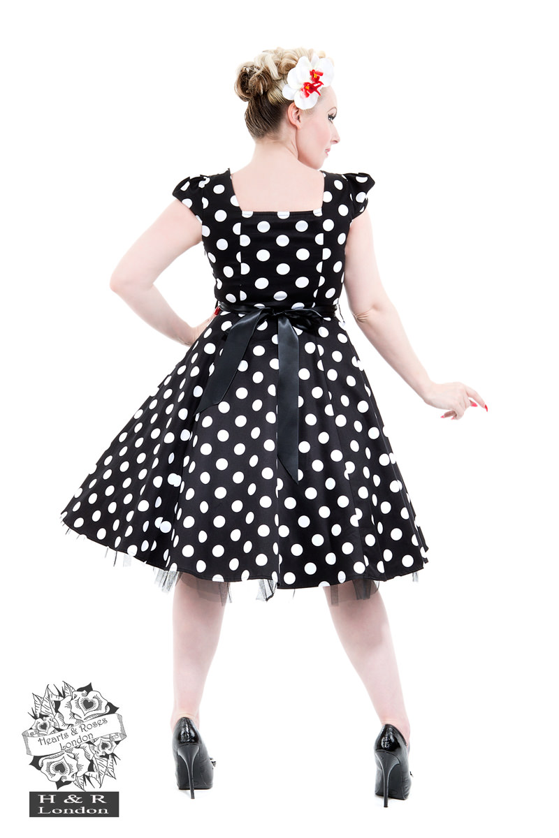 50's Vintage Big Polka Dot Tea Dress